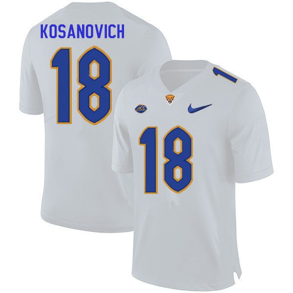 Men #18 Eli Kosanovich Pitt Panthers College Football Jerseys Sale-White